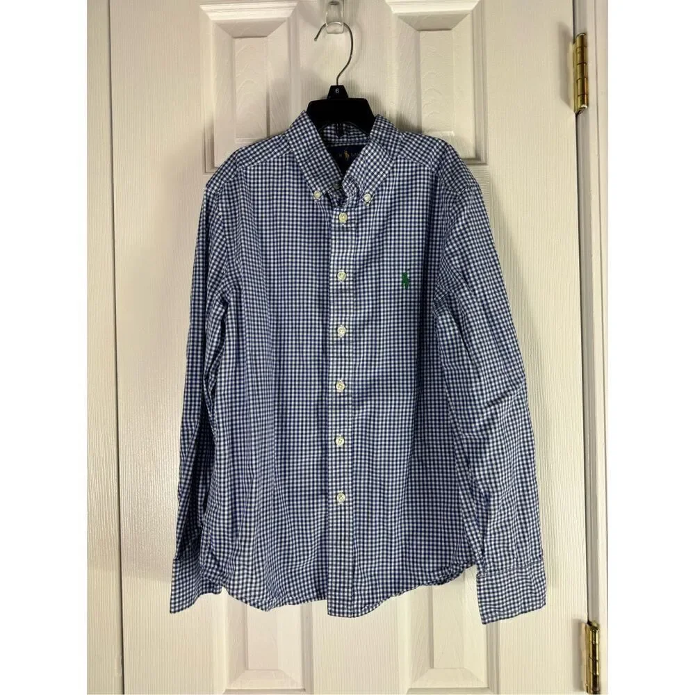 Ralph Lauren Boys Button Up Shirt M 10/12